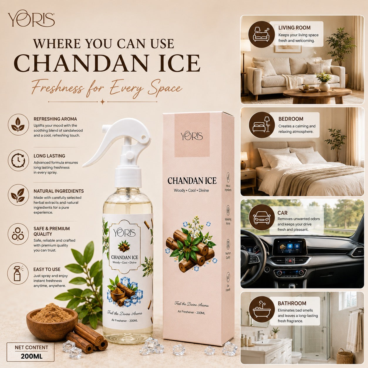 CHANDAN ICE Air Freshener